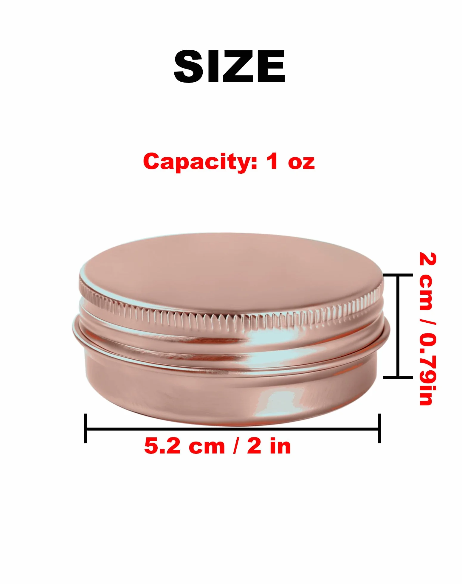 Boîte Aluminium Ronde Rose Gold 30ml Pot Bougie Vide avec Couvercle à Vis Contenant Cosmétique Étanche