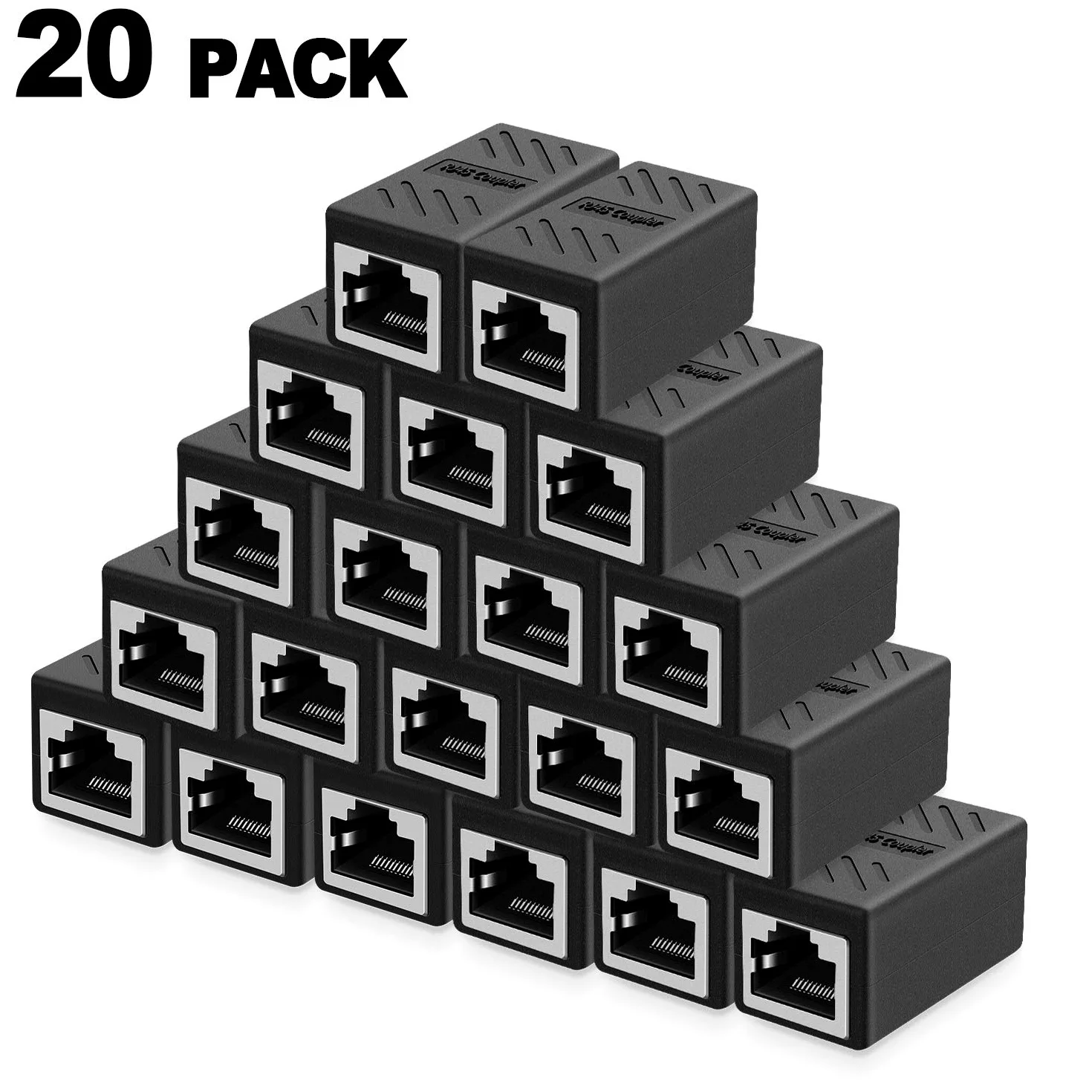 Coupleur RJ45, connecteurs Ethernet, coupleur en ligne pour câble Ethernet Cat7/Cat6/Cat5e/Cat5 – Femelle vers femelle (lot de 20)