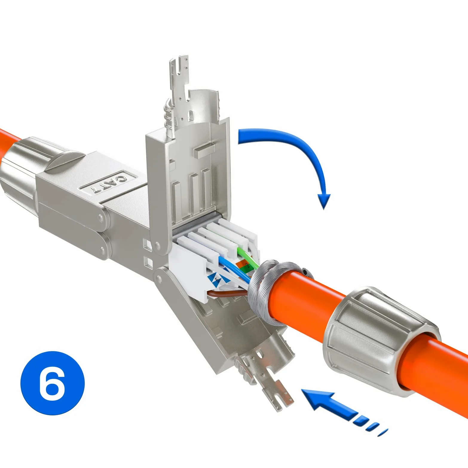 HB-DIGITAL Connecteur de câble réseau LSA Cat.7 STP sans outil - Adaptateur de montage sur site - Rallonge pour câble de pose LAN - Câble d'installation Ethernet