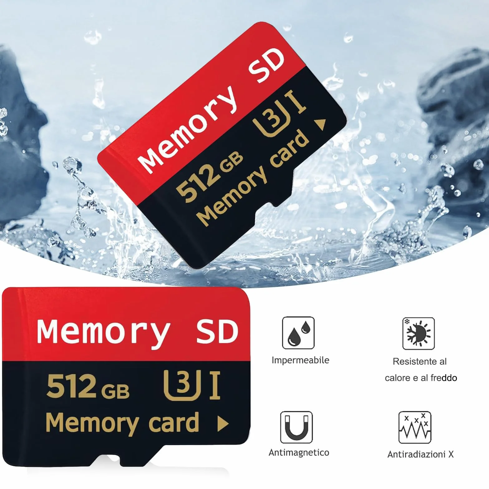 Carte micro SD 512 Go haute vitesse pour smartphones, appareils de jeu portables