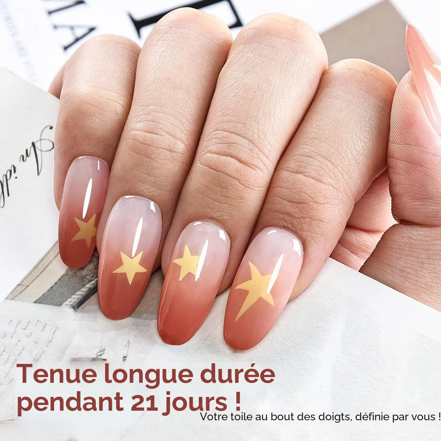 JODSONE 6 Couleurs Pat Painting Gel Dégradé Vernis à Ongles Set avec Stylet et 50 Éponges