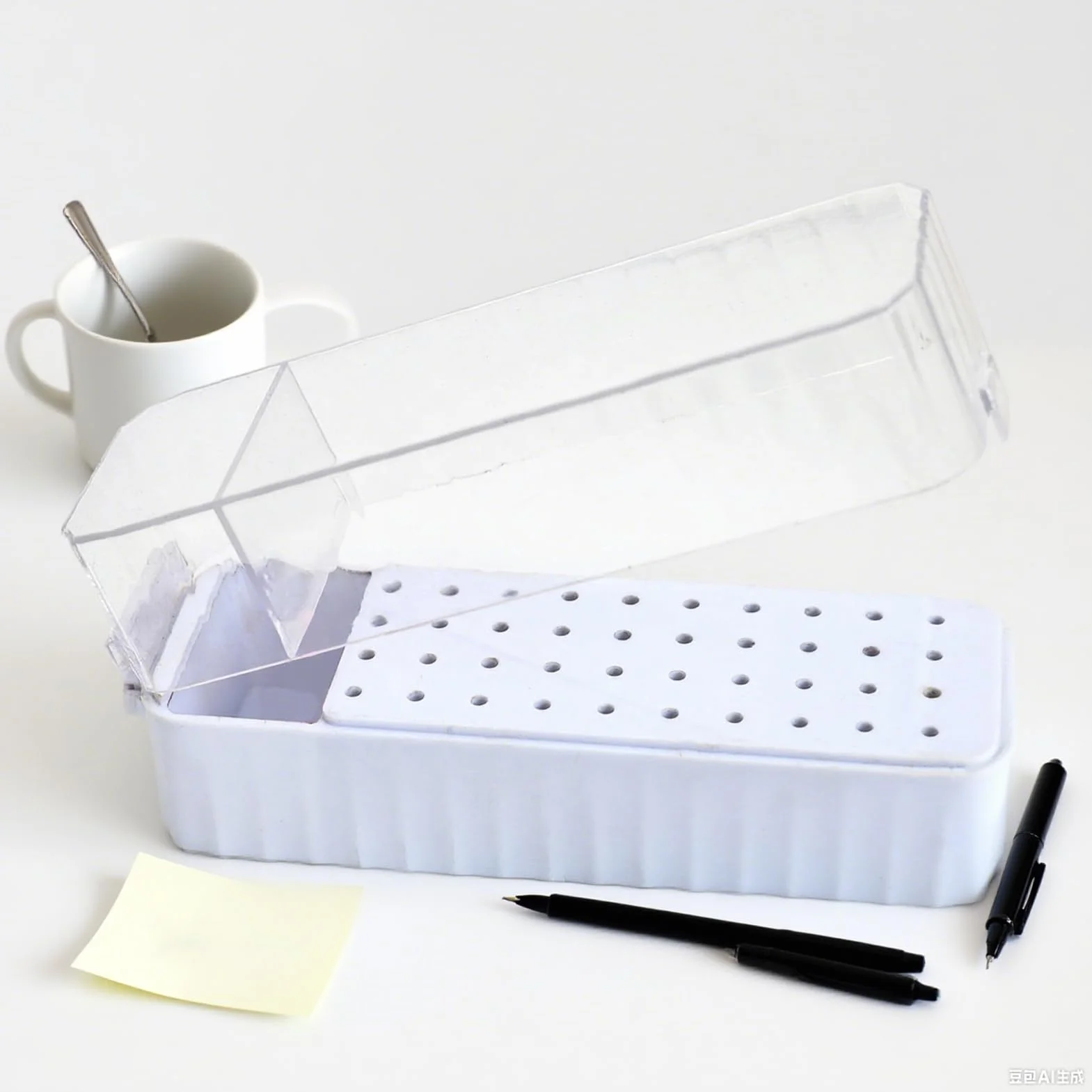 Boîtier Organisateur 40 Emplacements pour Fraises de Manucure - Boîte de Rangement Transparent Anti-Poussière