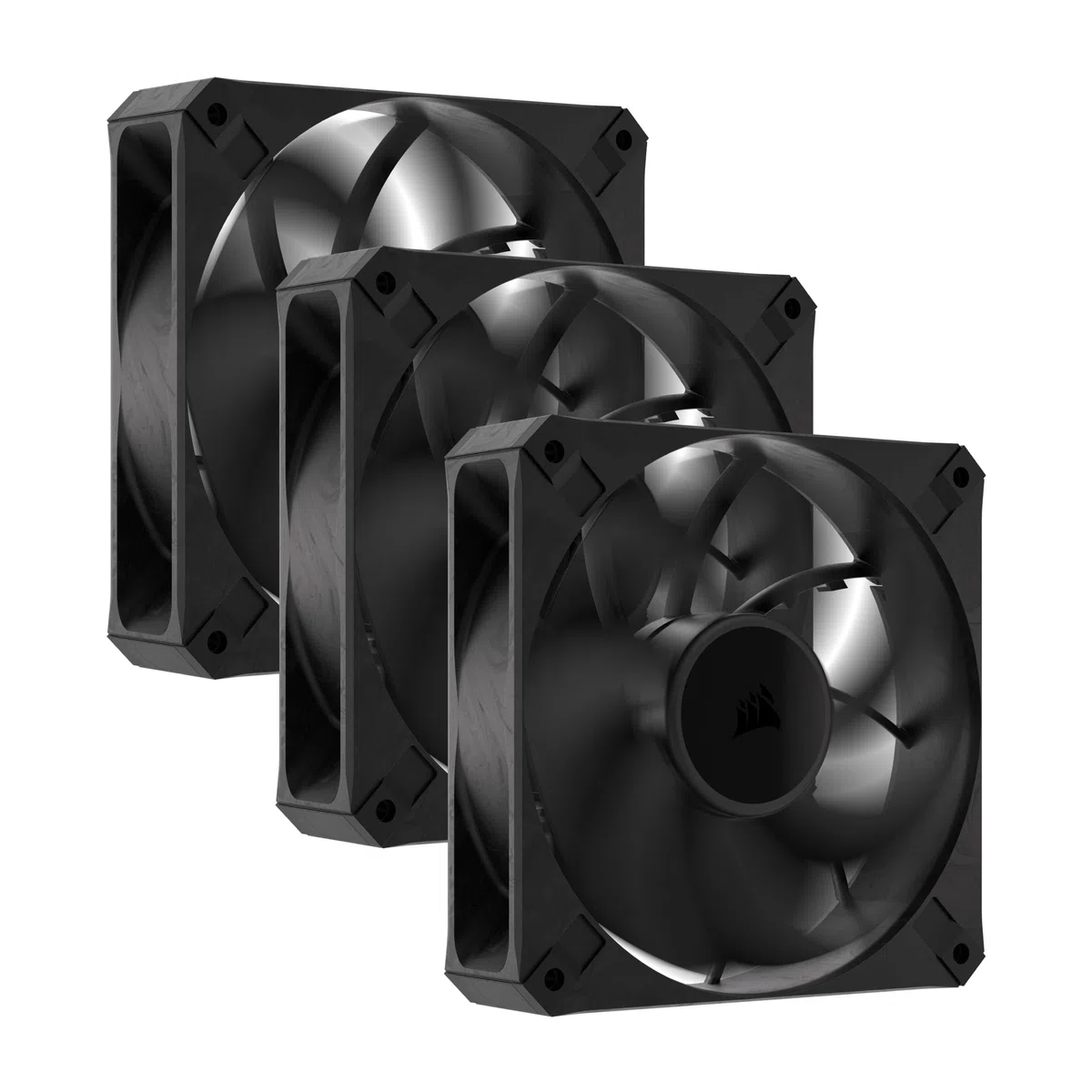 CORSAIR RS120 Max PWM Ventilateurs Épais de 120 mm – Pression Statique Élevée – Conception en Polymère à Cristaux Liquides – Lot de Trois – Noir