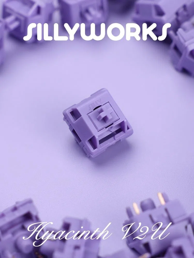 Sillyworks Hyacinth V2 Switch, Commutateur Pré-lubrifié Linéaire 5pim pour Clavier Mécanique Personnalisé(V2U,110PCS)