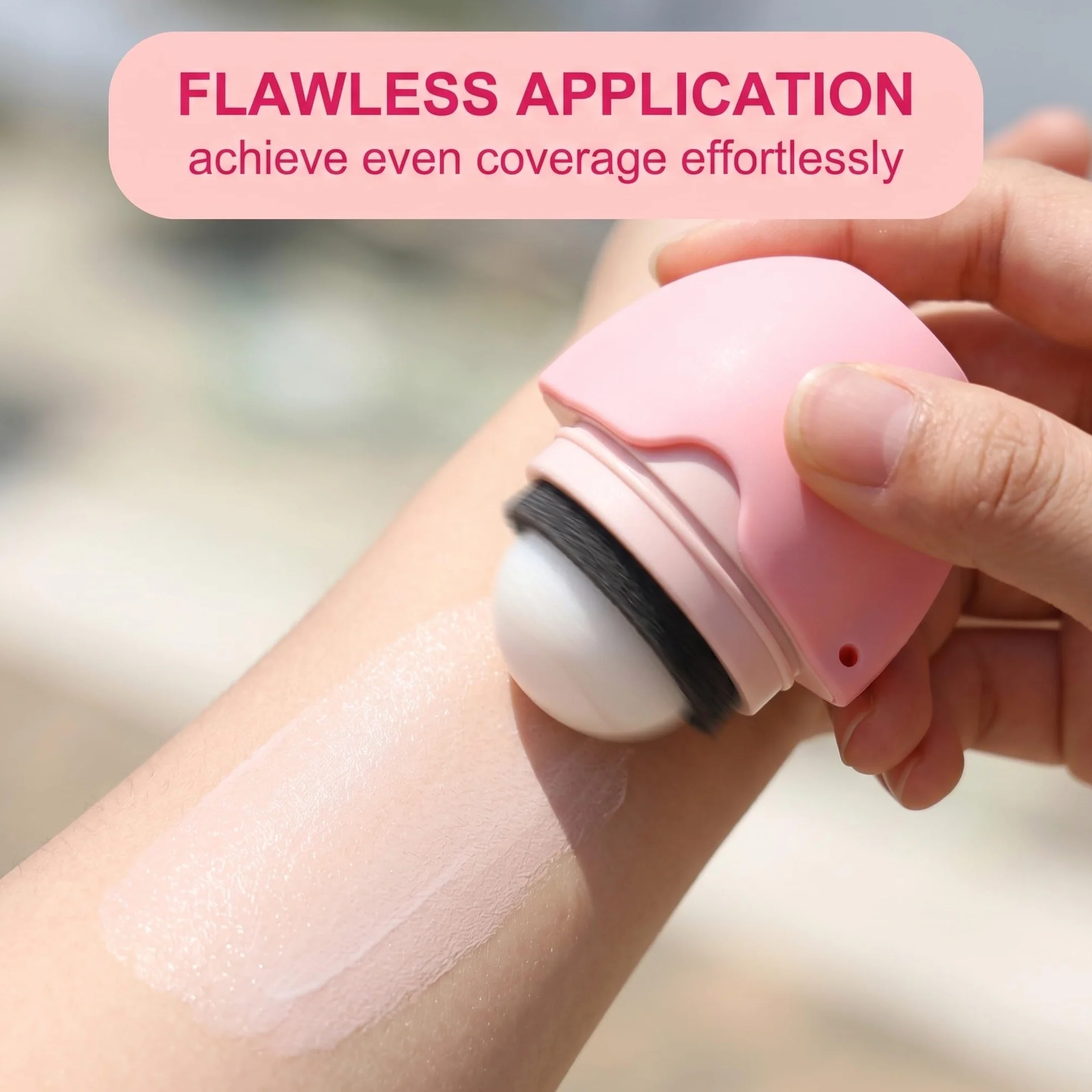 Applicateur Crème Solaire Roller Rechargeable Rose 1 Pièce