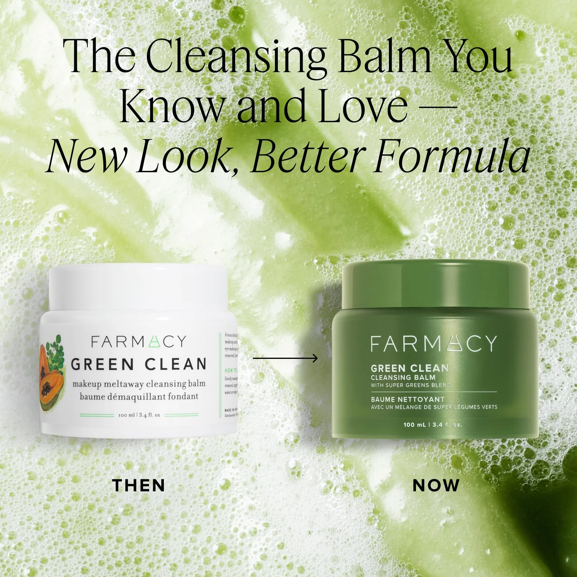 Farmacy Green Clean Baume démaquillant imperméable double nettoyant exfoliant doux 100 ml