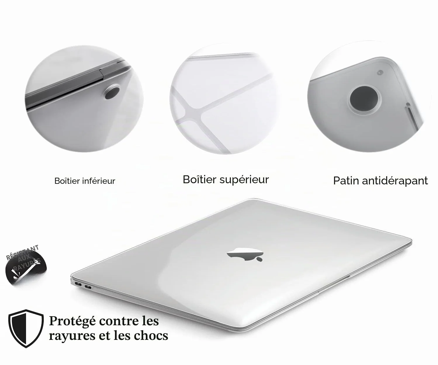 Coque MacBook Air 13 Pounces 2010-2017 A1369 A1466, Étui Rigide Transparent avec Protection de Clavier et Écran