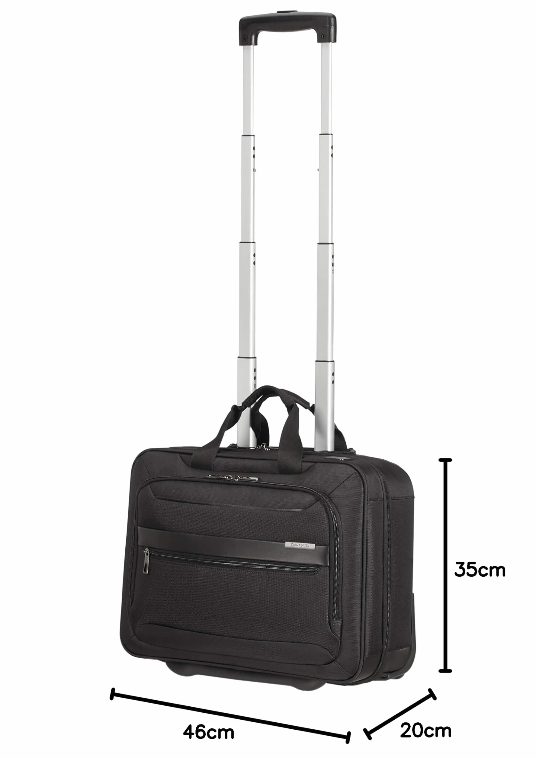 Samsonite Vectura Evo - Sacoche pour ordinateur portable à roulette 17.3 pouces, 46 cm, 27.5 L, Noir (Black)