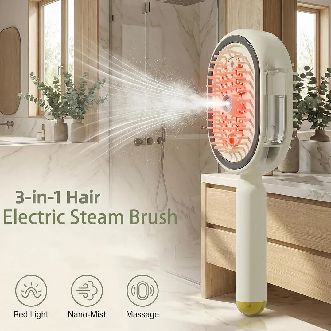 Brosse à cheveux électrique vapeur rechargeable démêlante anti-frisottis soin capillaire
