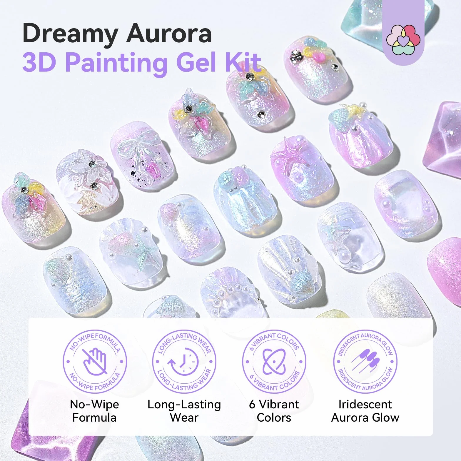 SAVILAND Gel 3D Nail Art 6 Couleurs Vernis UV Ensemble pour Ongles Sculpture Manucure DIY