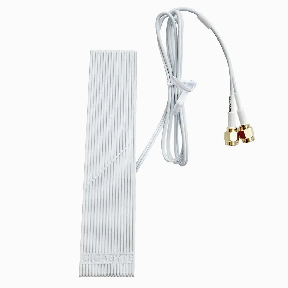 Antenne WiFi 6e WiFi 7 2T2R - Base magnétique - Double antenne sans fil pour Gigabyte Z790 X670 B650/AORUS X TR50X Series Carte mère Wifi7 (blanc)