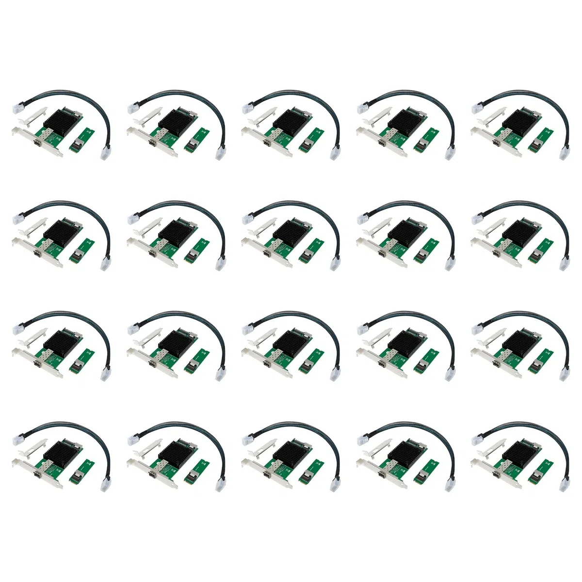 20X Carte Réseau Serveur M.2 10G M.2 M X520-DA1 10G + Fibre Optique Carte Réseau Serveur Informatique Industriel Puce JL82599EN