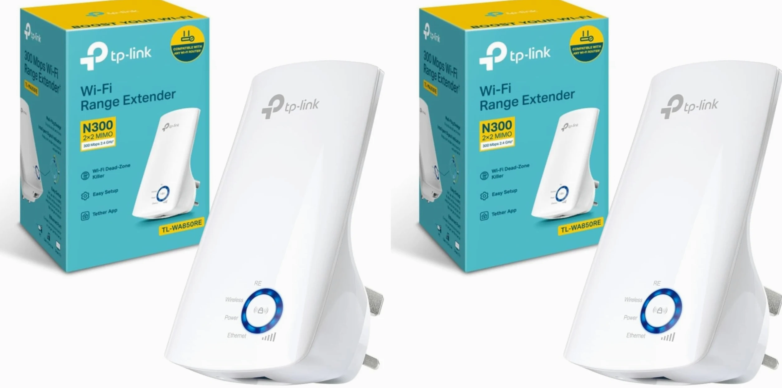 TP-LINK Répéteur de portee WiFi 11N 300MBPS TL-WA850RE (Lot de 2)