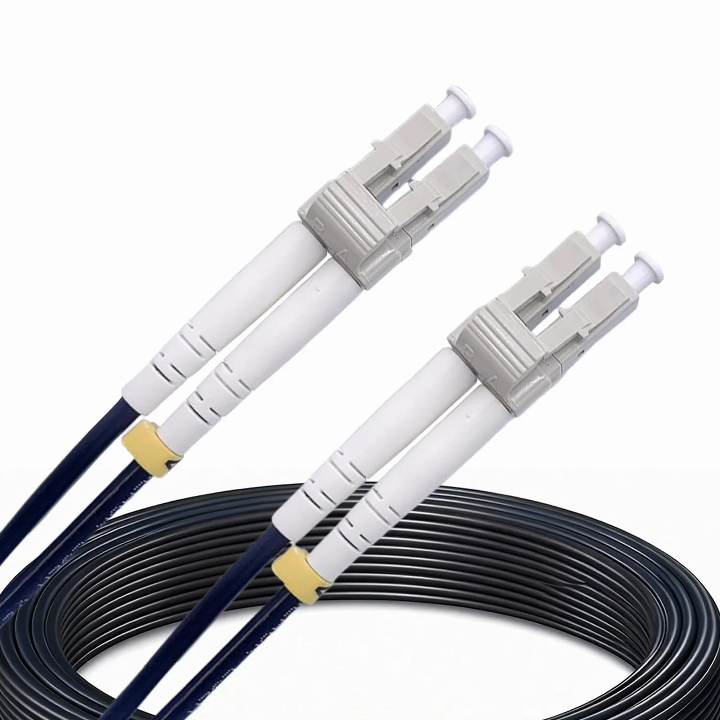 100m Câble Fibre Optique LC UPC vers LC UPC OM3 Duplex Multimode 50/125 µm LSZH Noir 5mm Faible Atténuation pour Routeur ONT et Centre de Données