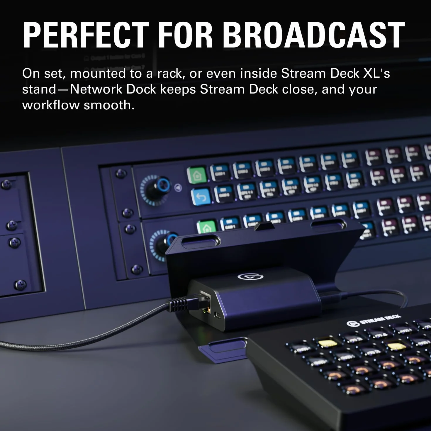 Elgato Station d'accueil réseau pour Stream Deck - Adaptateur Ethernet filaire, PoE ou USB, montage bureau/mur/support SDXL