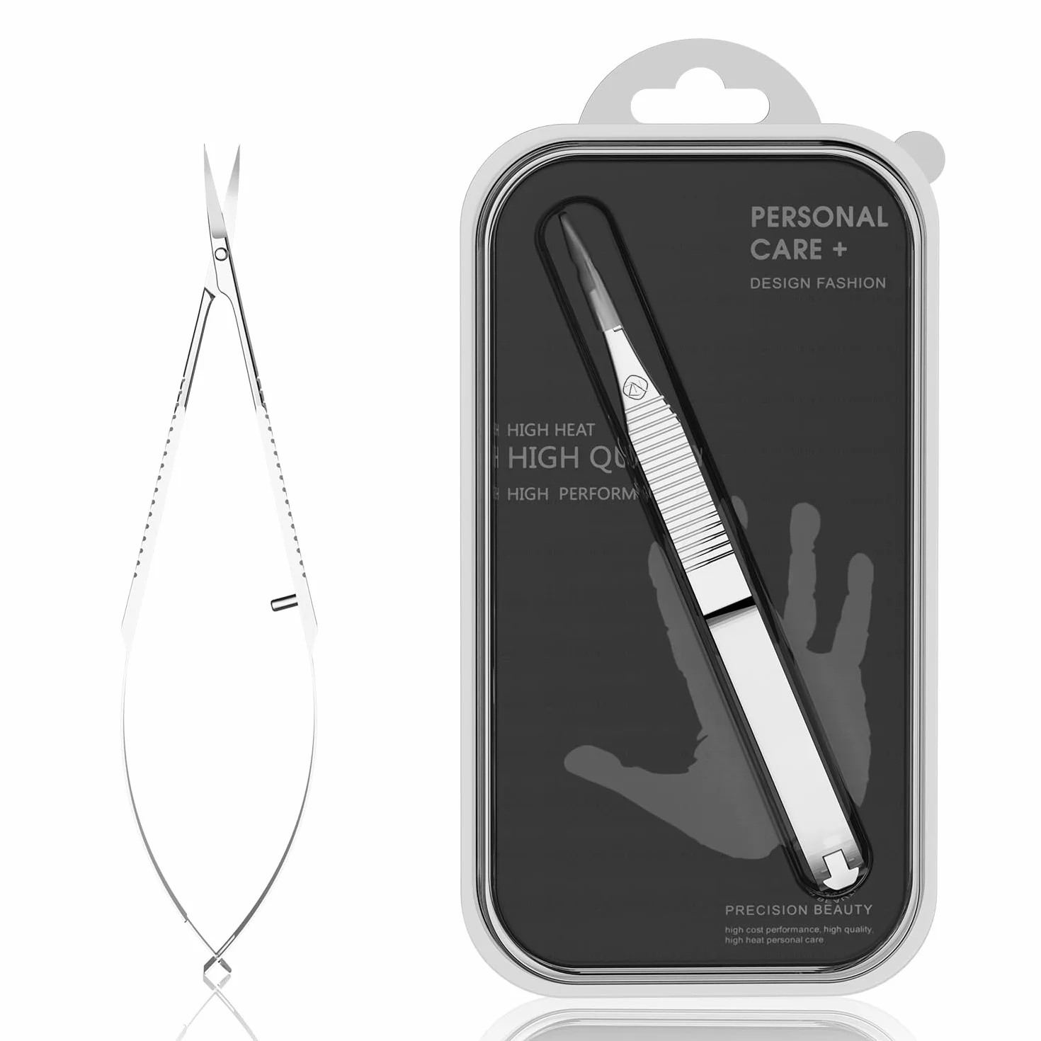 ZIZZON Ciseaux à cuticules Kit de toilettage professionnel pointe fine incurvée
