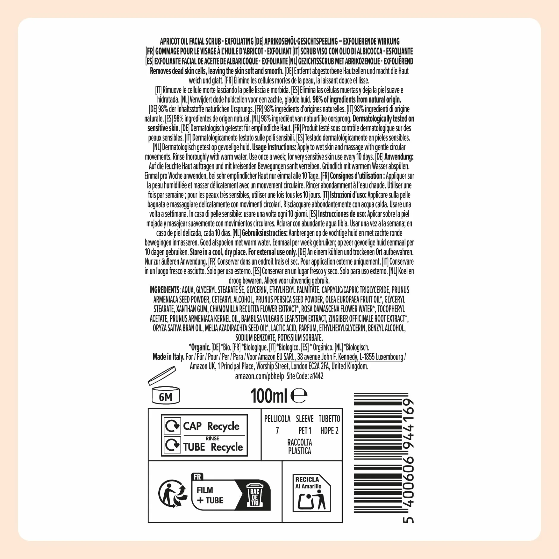 Amazon Gommage visage abricot 2 x 100ml