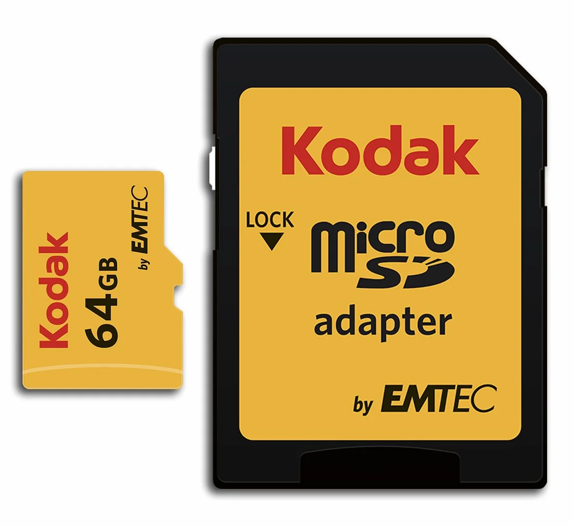 Kodak Carte Micro SD 64 Go UHS-I U1 V10 A1 microSDHC/XC 85MB/s Lecture 25MB/s Écriture