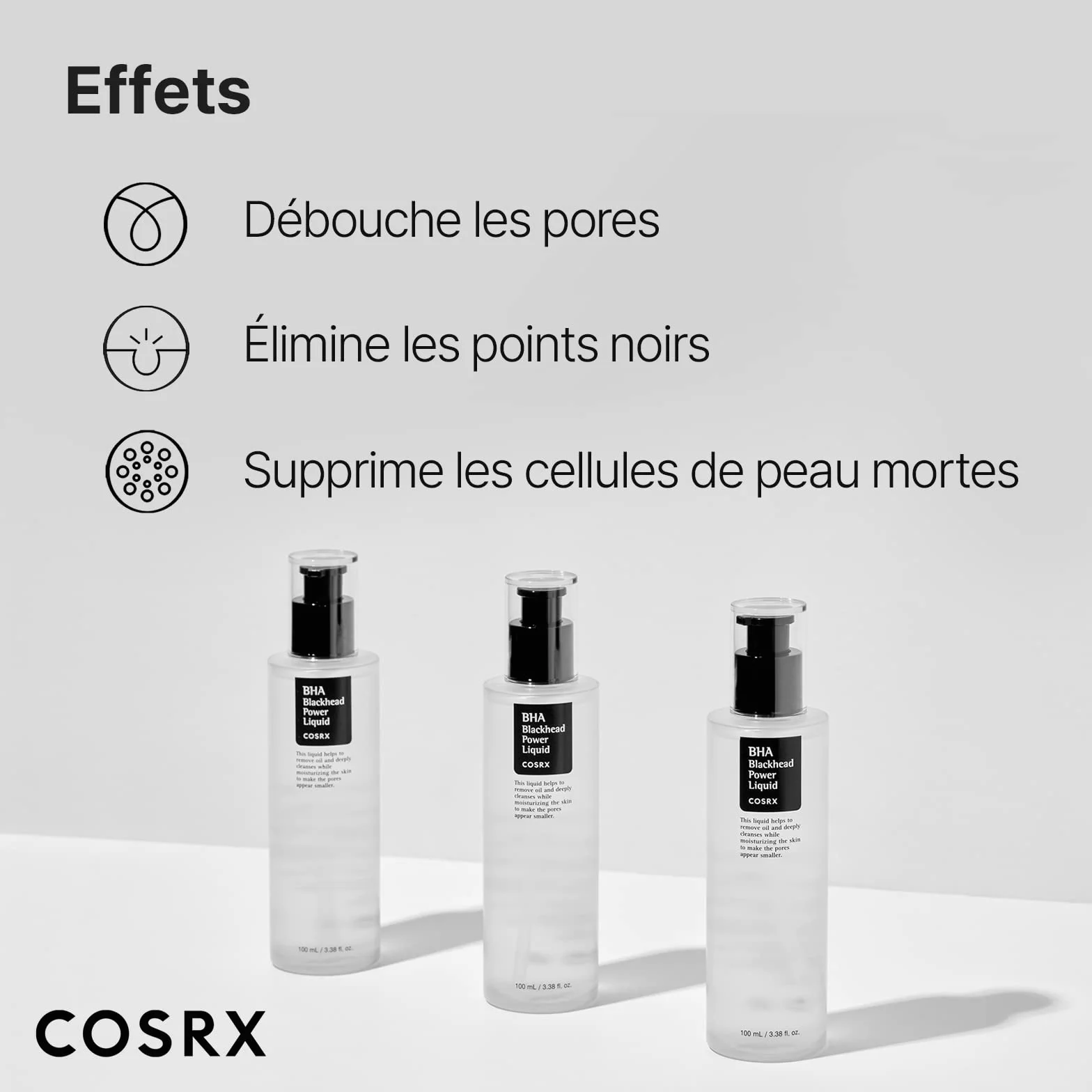 COSRX BHA 4% Liquide anti-points noirs 100ml Exfoliant chimique pour peau nette