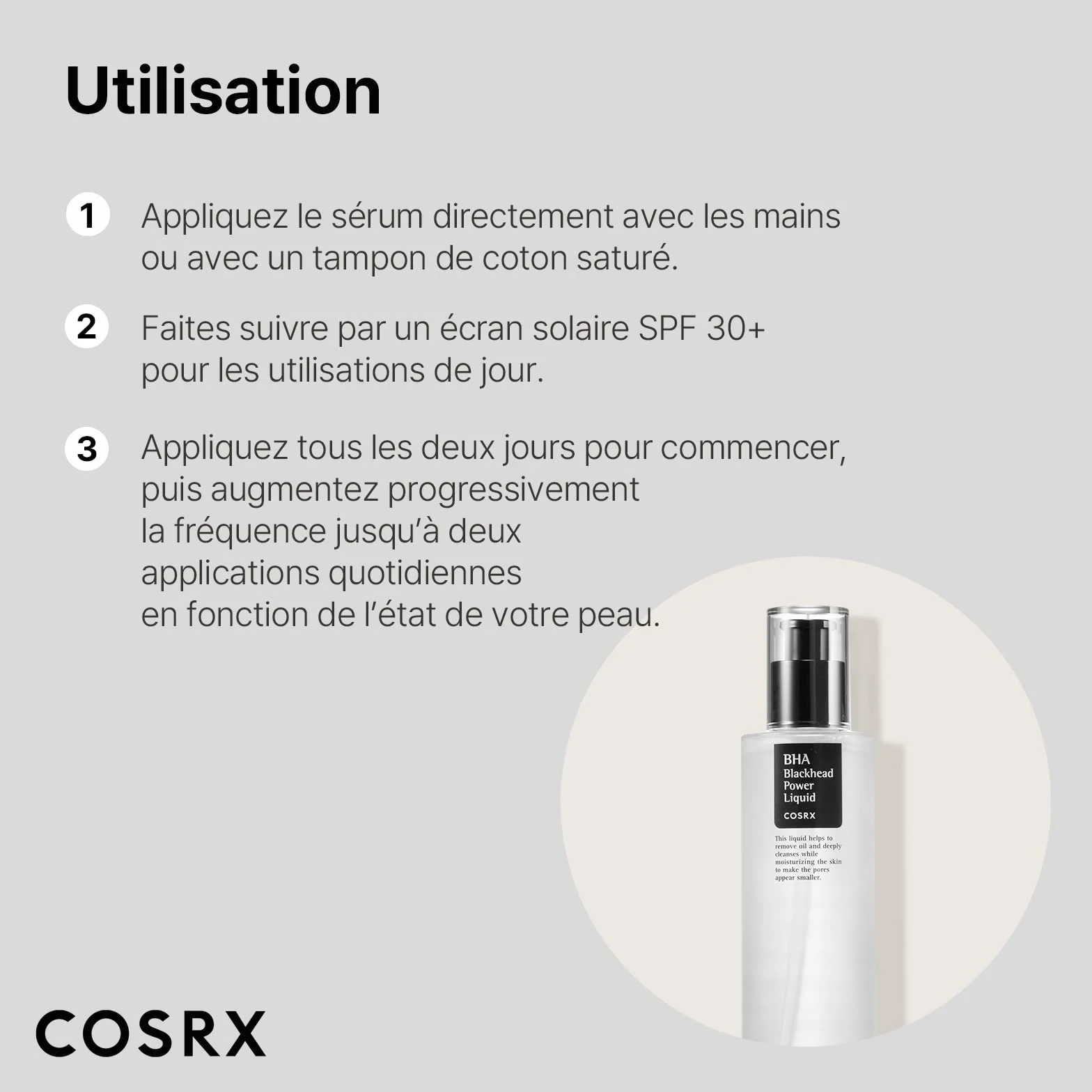 COSRX BHA 4% Liquide anti-points noirs 100ml Exfoliant chimique pour peau nette