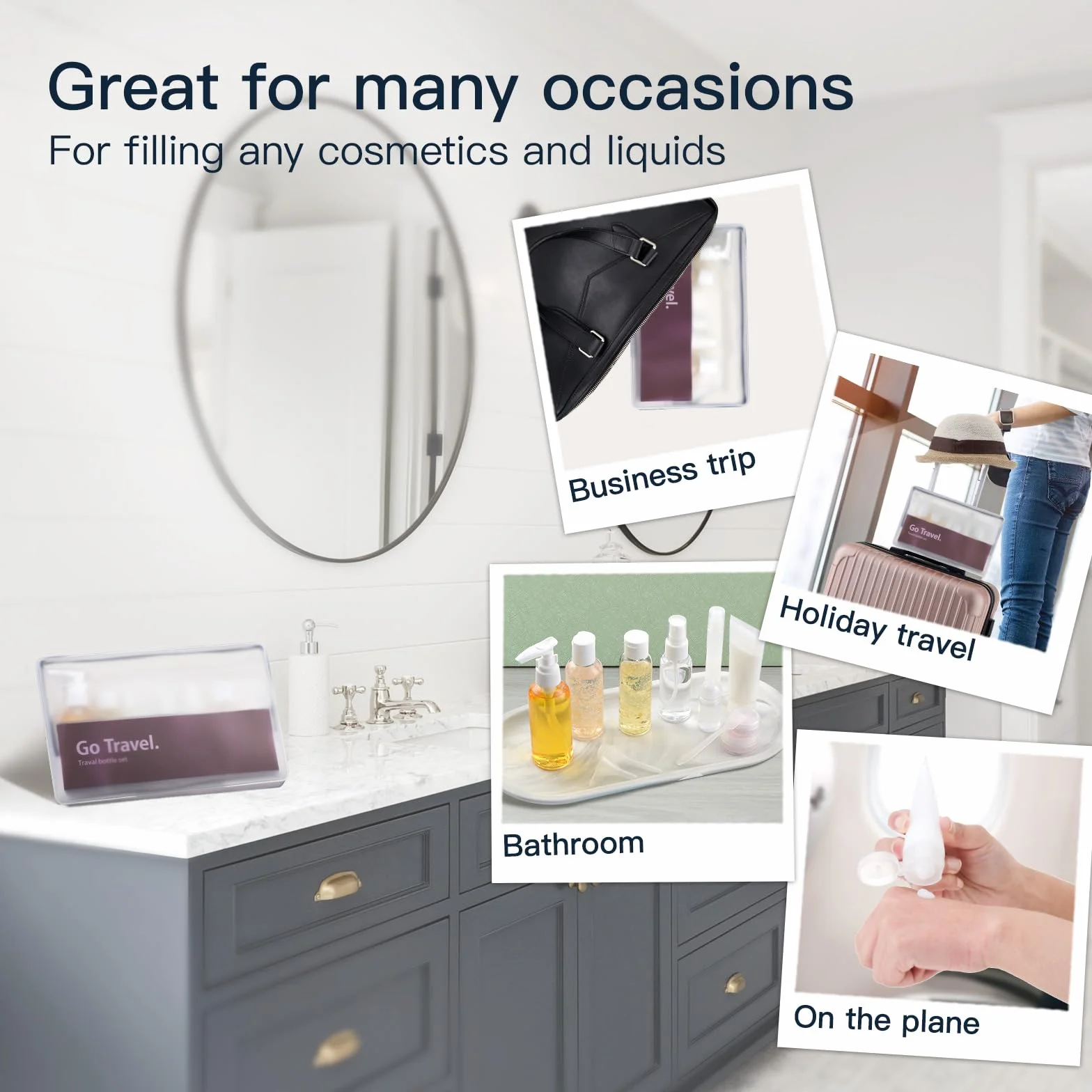 Toureal Flacons de Voyage 100ml Avion - 14 Pièces Kit Voyage Produit Toilette avec Contenant