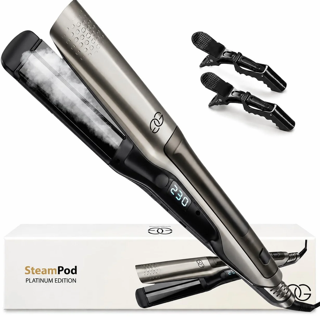 Lisseur Cheveux Steampod Pro Fer à Boucler 230ºC Céramique Ionique