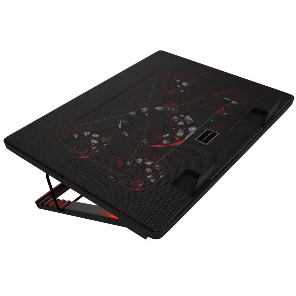 Mars Gaming MNBC2 Base de Refroidissement pour Ordinateur Portable 17.35'' 5 Ventilateurs LED Rouge
