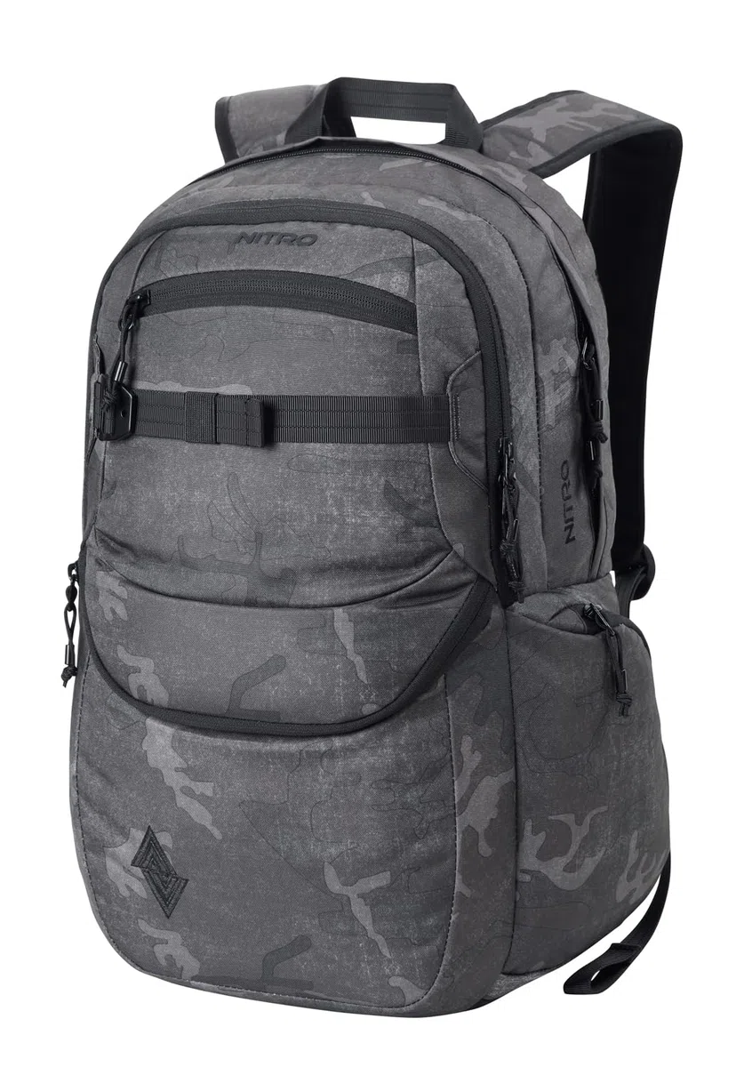 Nitro Future Hero Sac à dos d'écolier avec organiseur et compartiment pour ordinateur portable 17", Camouflage forgé, 35 l, Décontracté