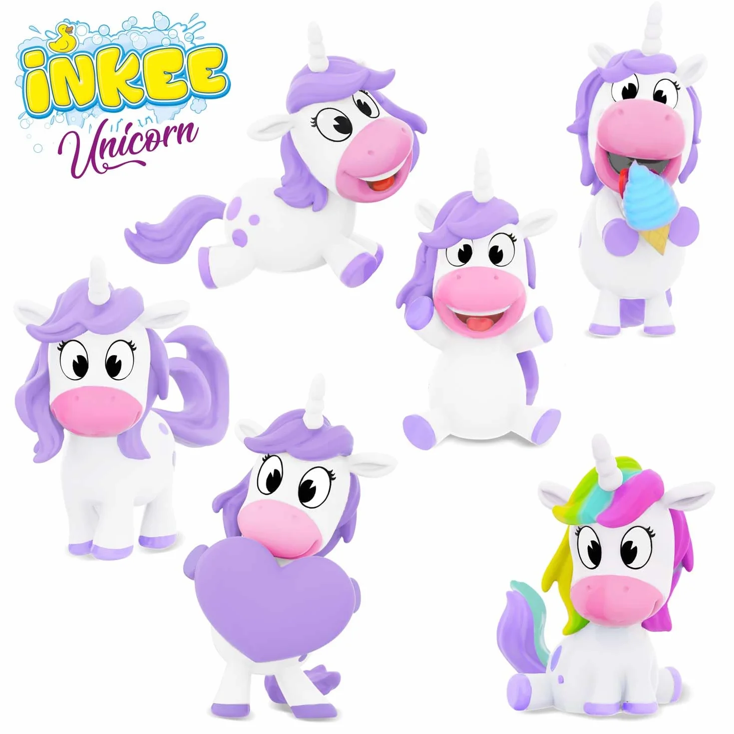 INKEE Boîte cadeau licorne 6 bombes de bain pour enfants avec figurines