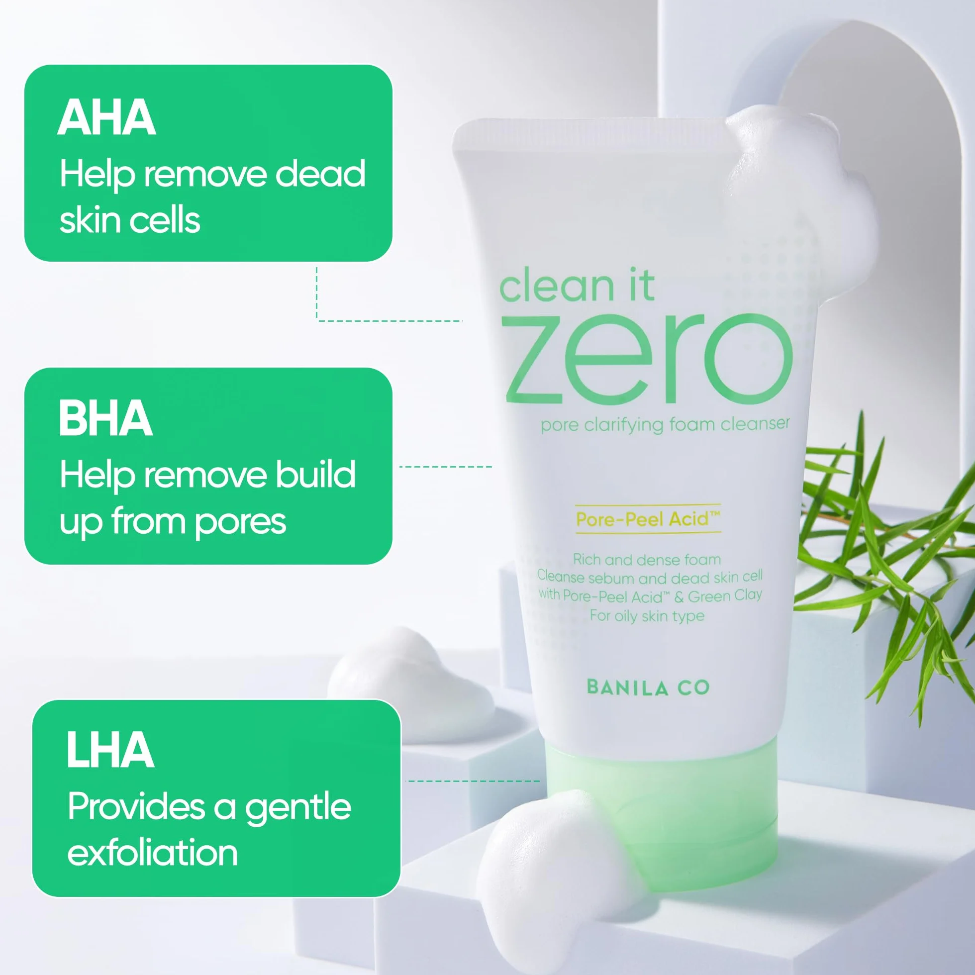 BANILA CO Clean it Zero Pore Clarifying Mousse nettoyante 150 ml acide Tri-Peel argile naturelle