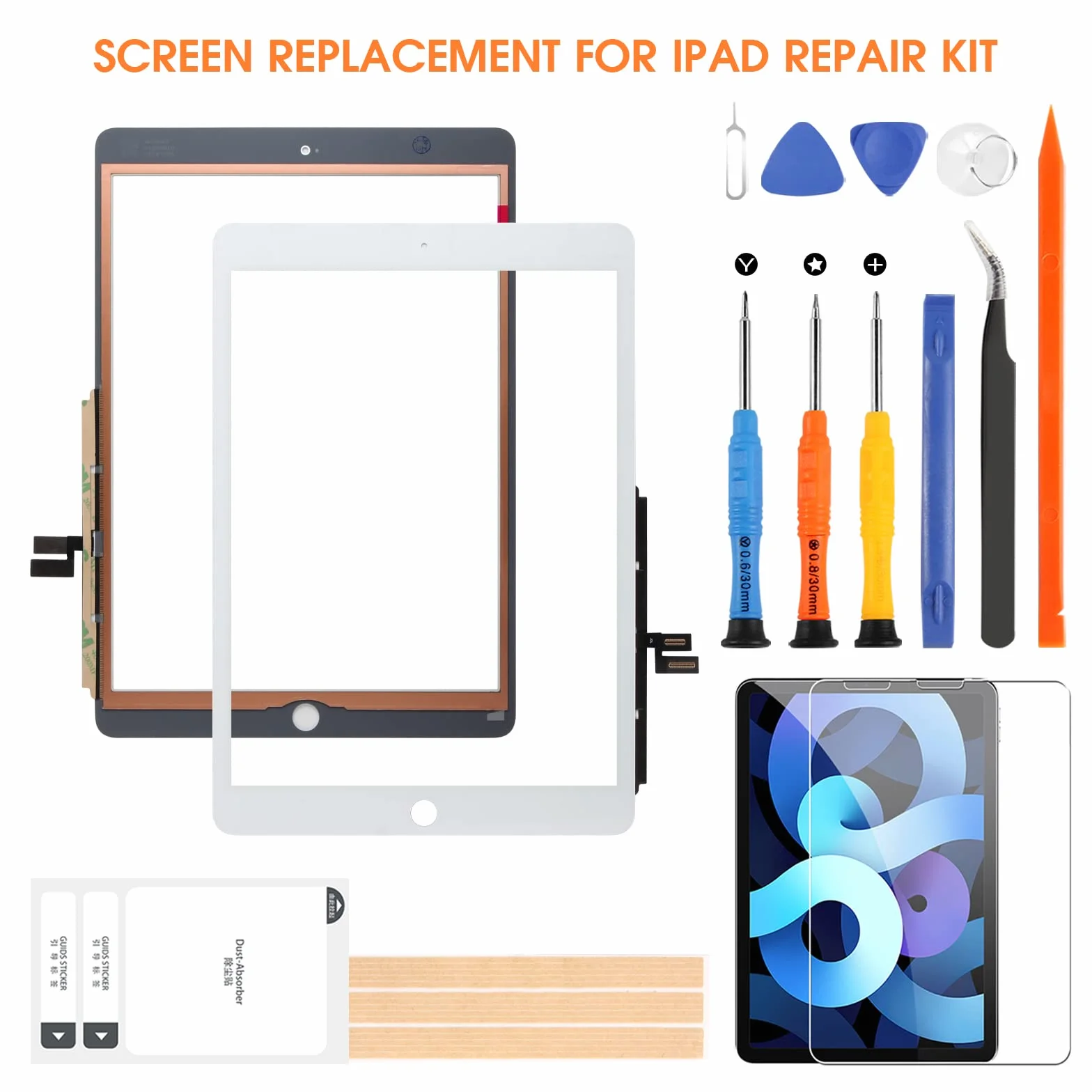 Écran Tactile de Rechange iPad 7ème 8ème Génération 10.2 Pces pour iPad 2019 2020 Digitizer A2197 A2198 A2200 A2270 A2428 A2429 A2430