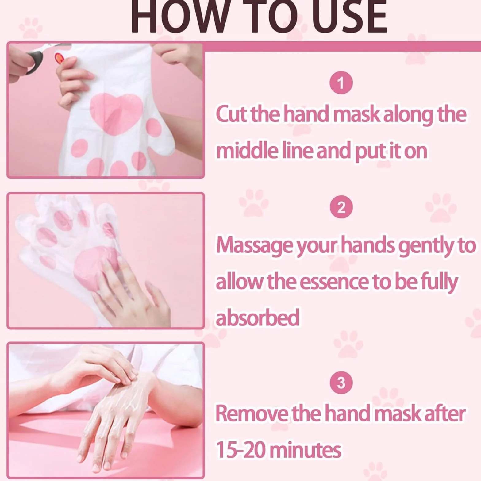 Masque Pour Les Mains Hydratant Gants Nuit Peau Sèche Gercée Réparation 8 Pièces