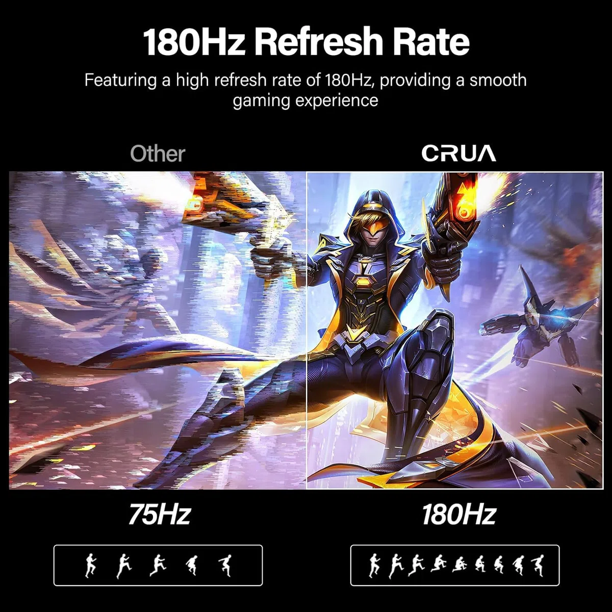 Écran PC Gaming 24 Pouces 180Hz - CURA Moniteur Incurvé FHD 1ms, FreeSync, 100% sRGB, sans Lunette - Idéal pour Jeu, Bureau et Films - HDMI, DisplayPort, VESA