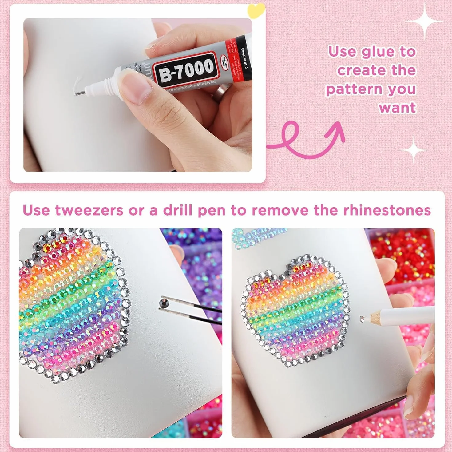 Strass 3mm 32000 Pcs Nail Art Diamants pour Ongles avec Pincette et Stylo