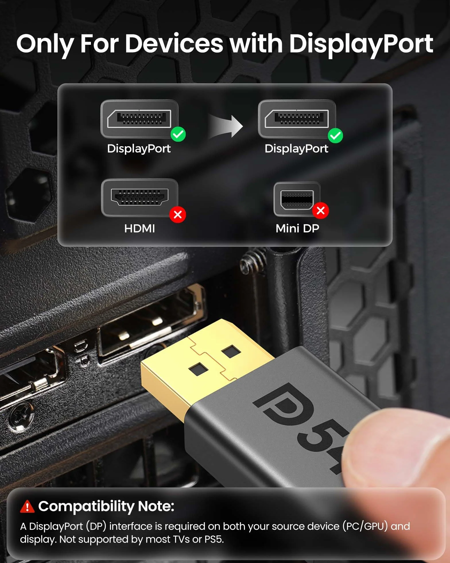 Silkland 16K Câble DisplayPort 2.1 2m Certifié VESA 8K@120Hz 4K@240Hz HDR FreeSync G-Sync Tressé DP pour RTX 5090/4090