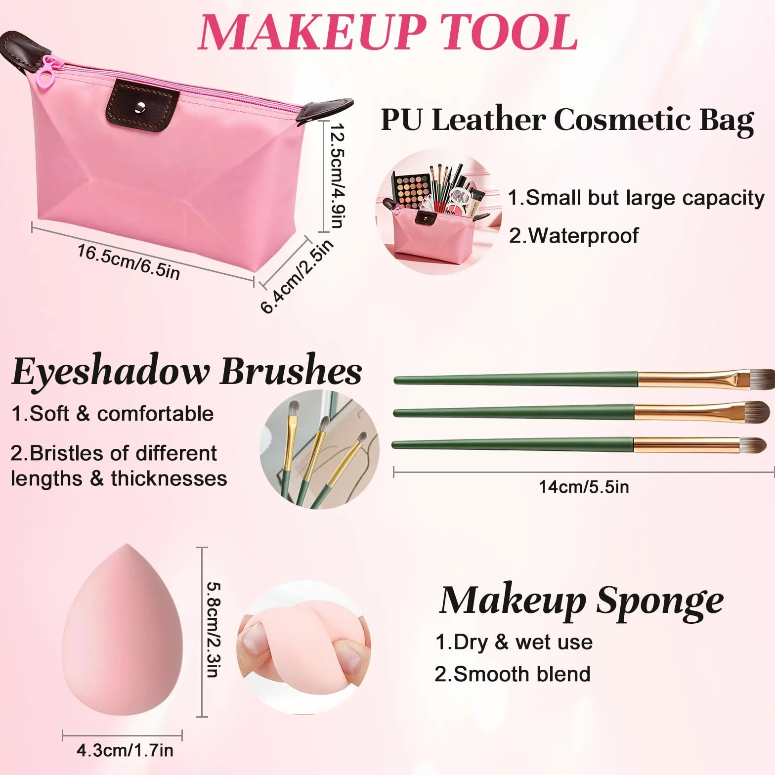 Coffret Maquillage Femme Kit Maquillage Portable avec Palette Yeux Fond de Teint Mascara