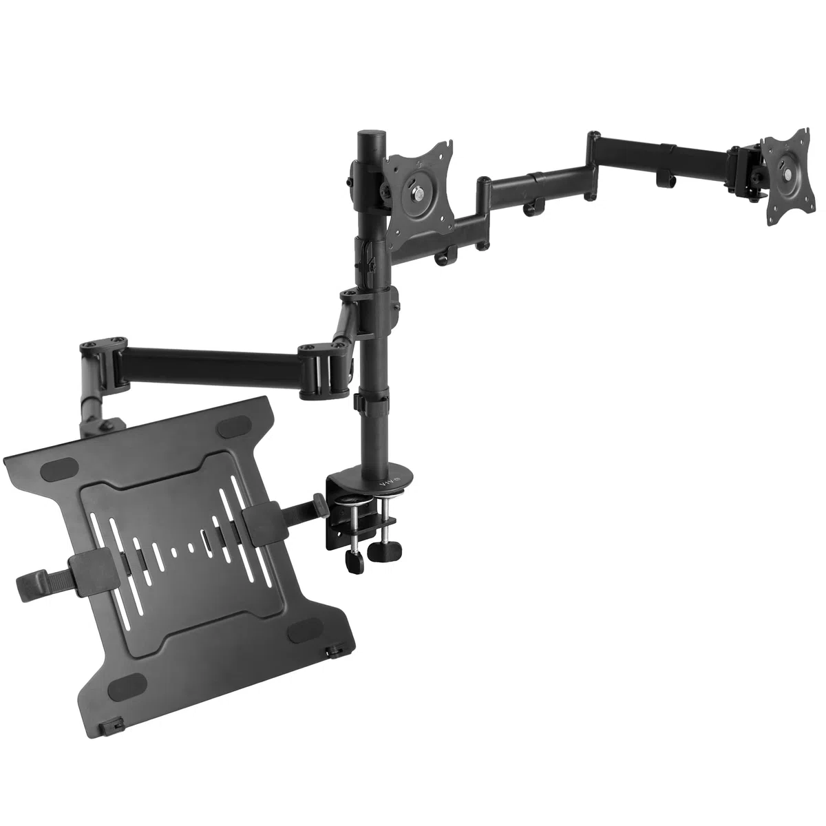 Vivo Support Double écran + Support pour Ordinateur Portable de 13 à 27" et Ordinateurs Portables de 10 à 15,6", Triple écran, Bras articulés, Noir, STAND-V013L