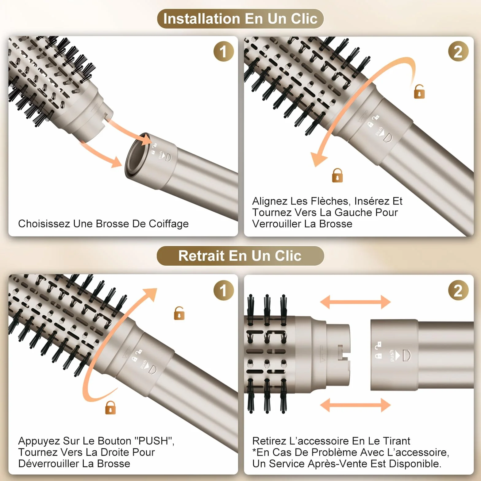 7MAGIC Air Styler 6 en 1 Sèche Cheveux Ionique Boucleur Automatique Brosse Soufflante Lissante