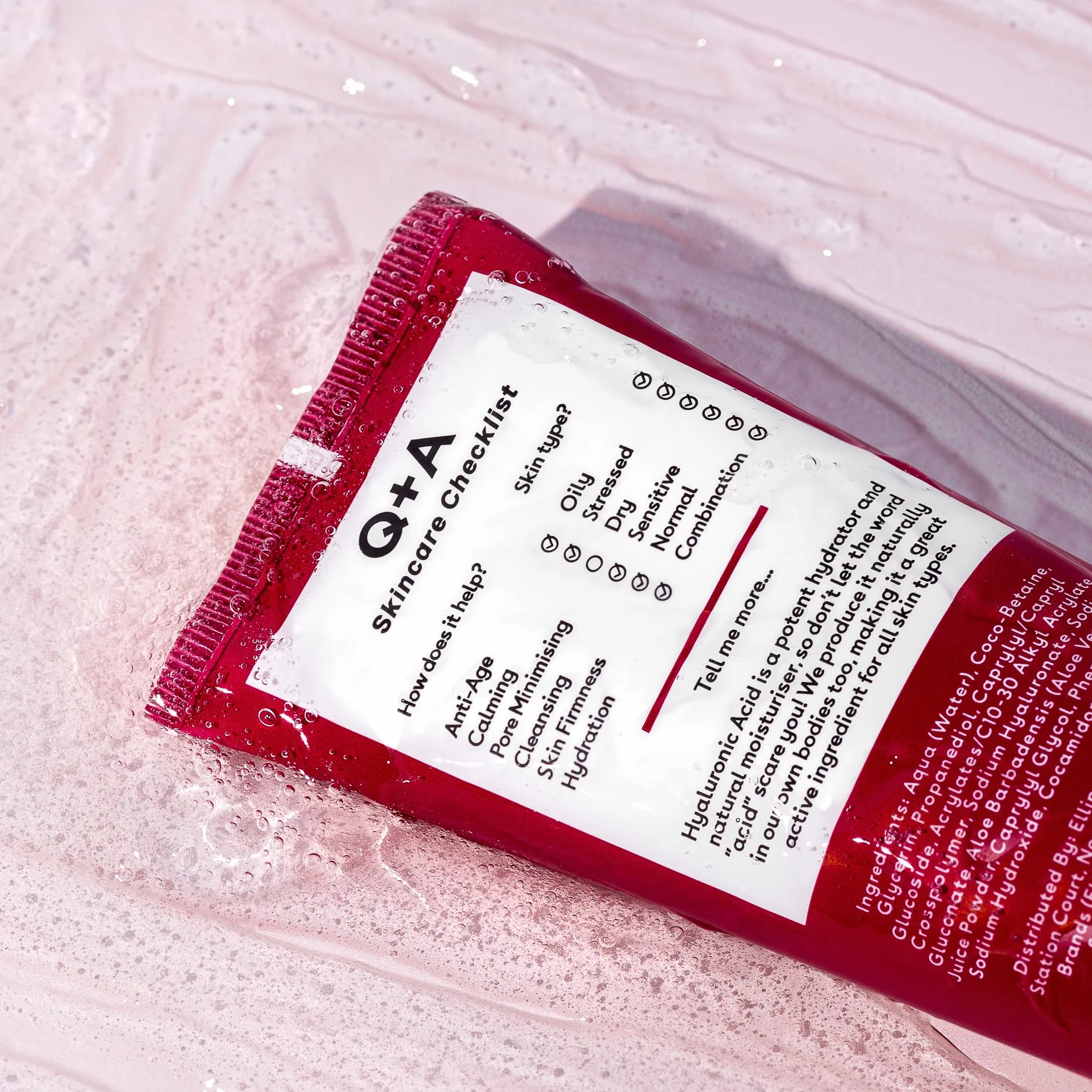 Q+A Gel Nettoyant Acide Hyaluronique Visage 125ml