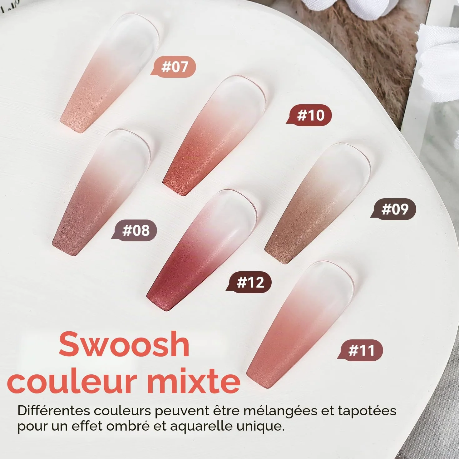 JODSONE 6 Couleurs Pat Painting Gel Dégradé Vernis à Ongles Set avec Stylet et 50 Éponges