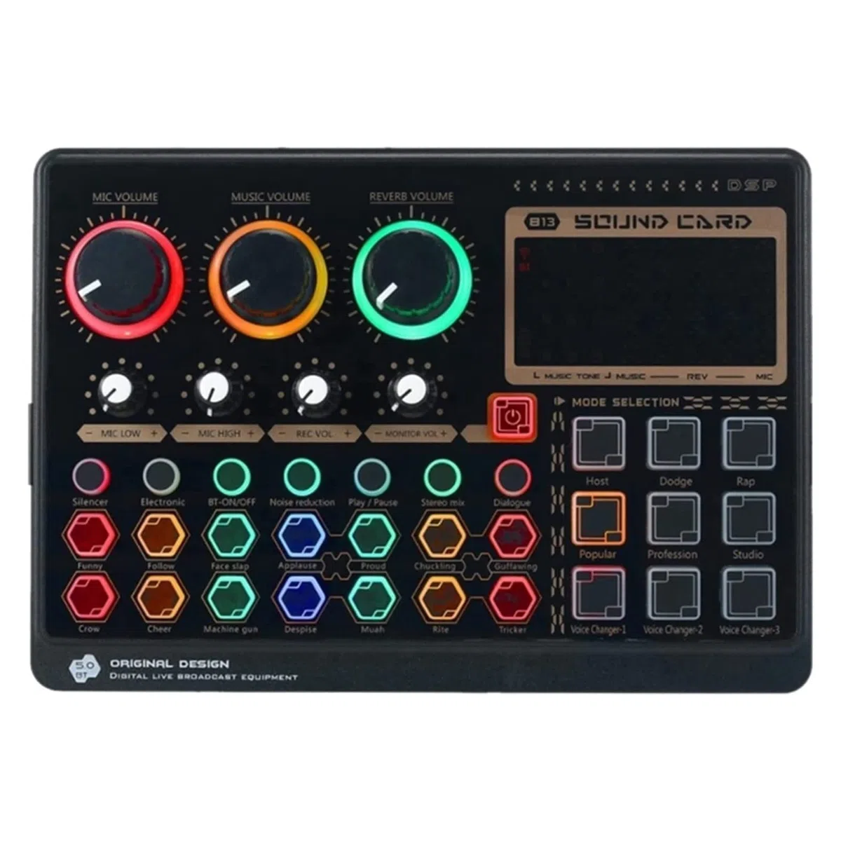MRKU Mixeur Audio Professionnel, Mini Carte Son Externe en Direct pour l'enregistrement de Musique en Direct, Le karaoké et Le Chant