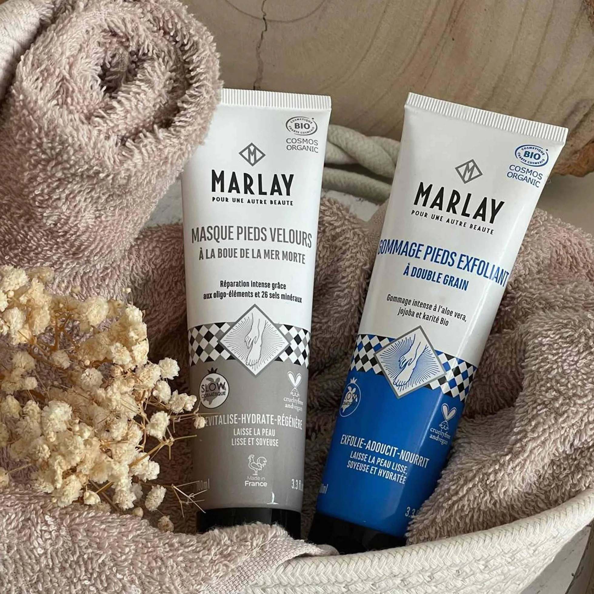 Marlay Cosmetics Gommage Pieds Exfoliant 100 ml Peeling Pied Crème Exfoliante Bio Aloé Vera Beurre Karité Huile Jojoba