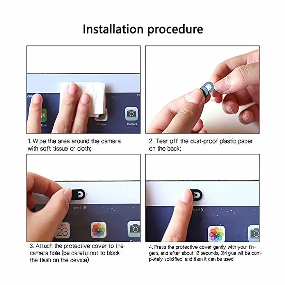 Lot de 8 housses de webcam ultra minces pour ordinateur portable, smartphone et tablette