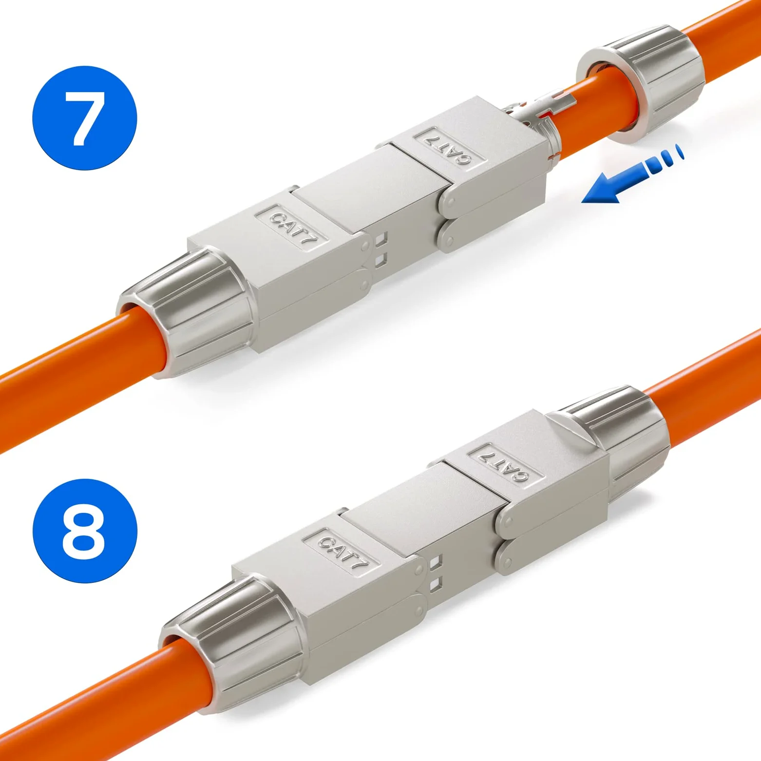 HB-DIGITAL Connecteur de câble réseau LSA Cat.7 STP sans outil - Adaptateur de montage sur site - Rallonge pour câble de pose LAN - Câble d'installation Ethernet