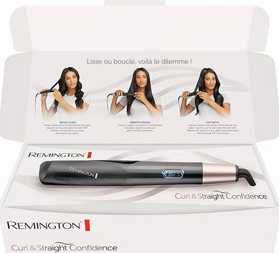 Remington Fer à lisser Curl&Straight Confidence S6606B Céramique Tourmaline Ultra 5 Réglages 150-230°C