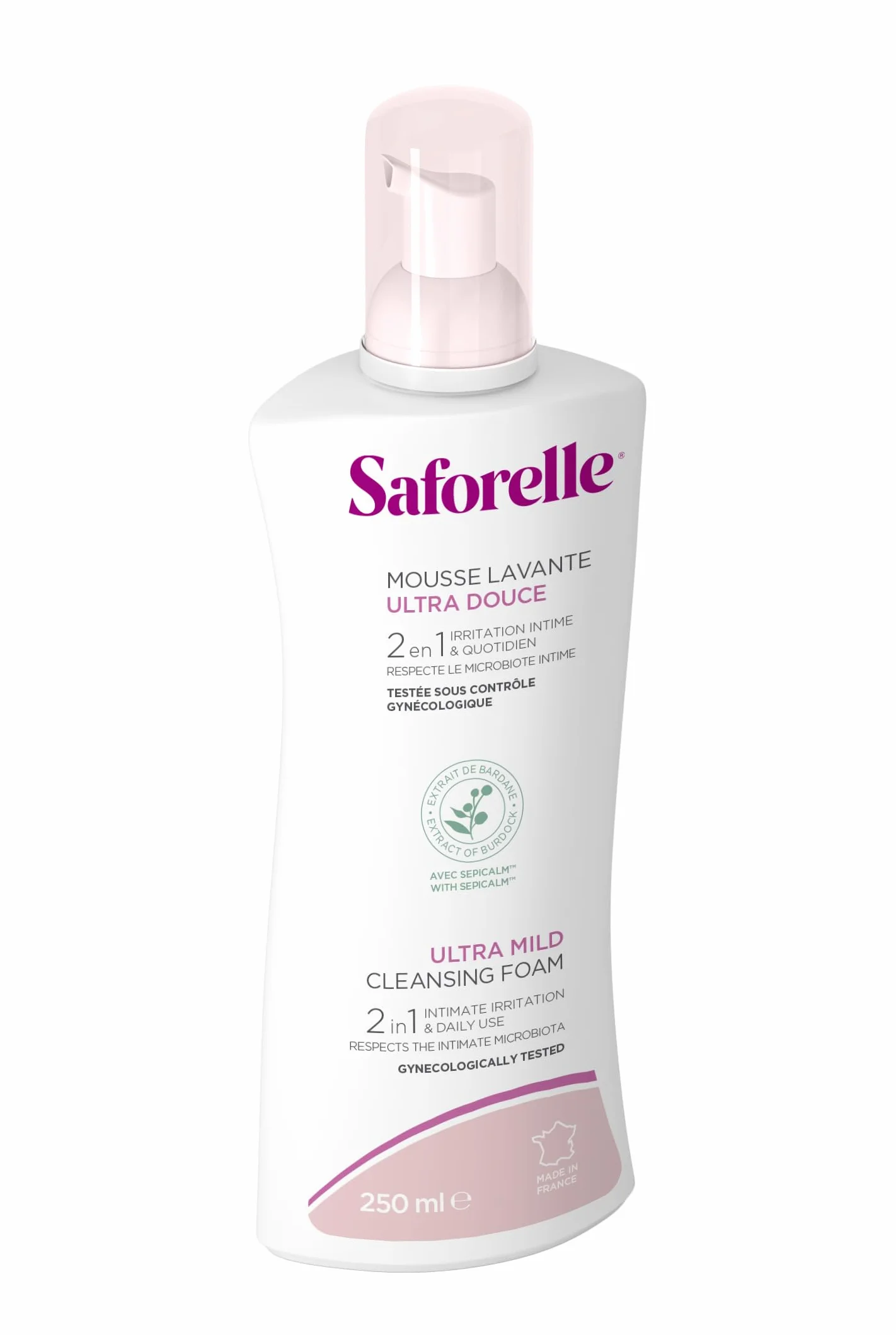 SAFORELLE Mousse Lavante Ultra Douce Soin Intime Corps 250 ml