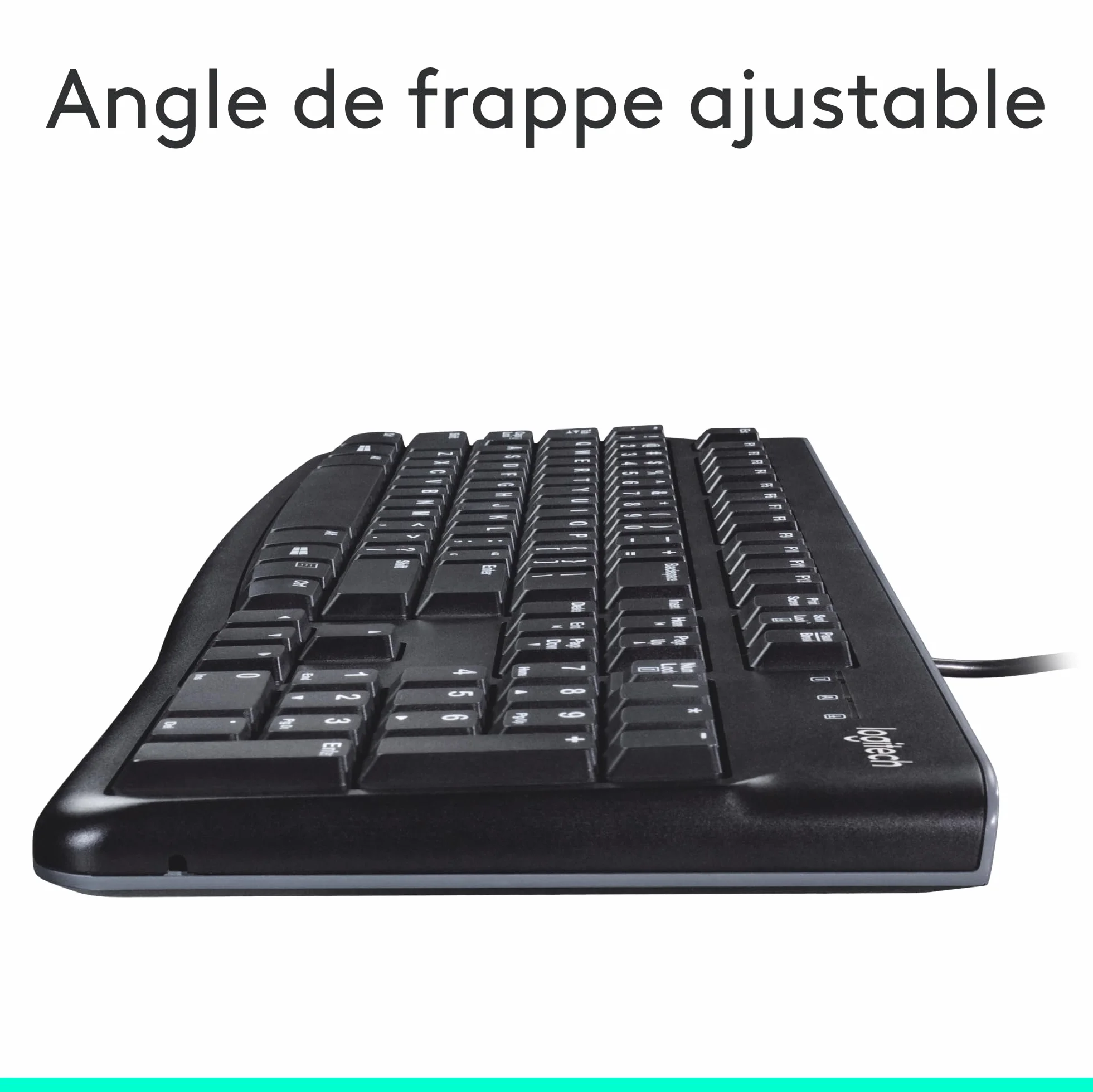 Logitech K120 Clavier Filaire USB AZERTY Noir Résistant Eclaboussures