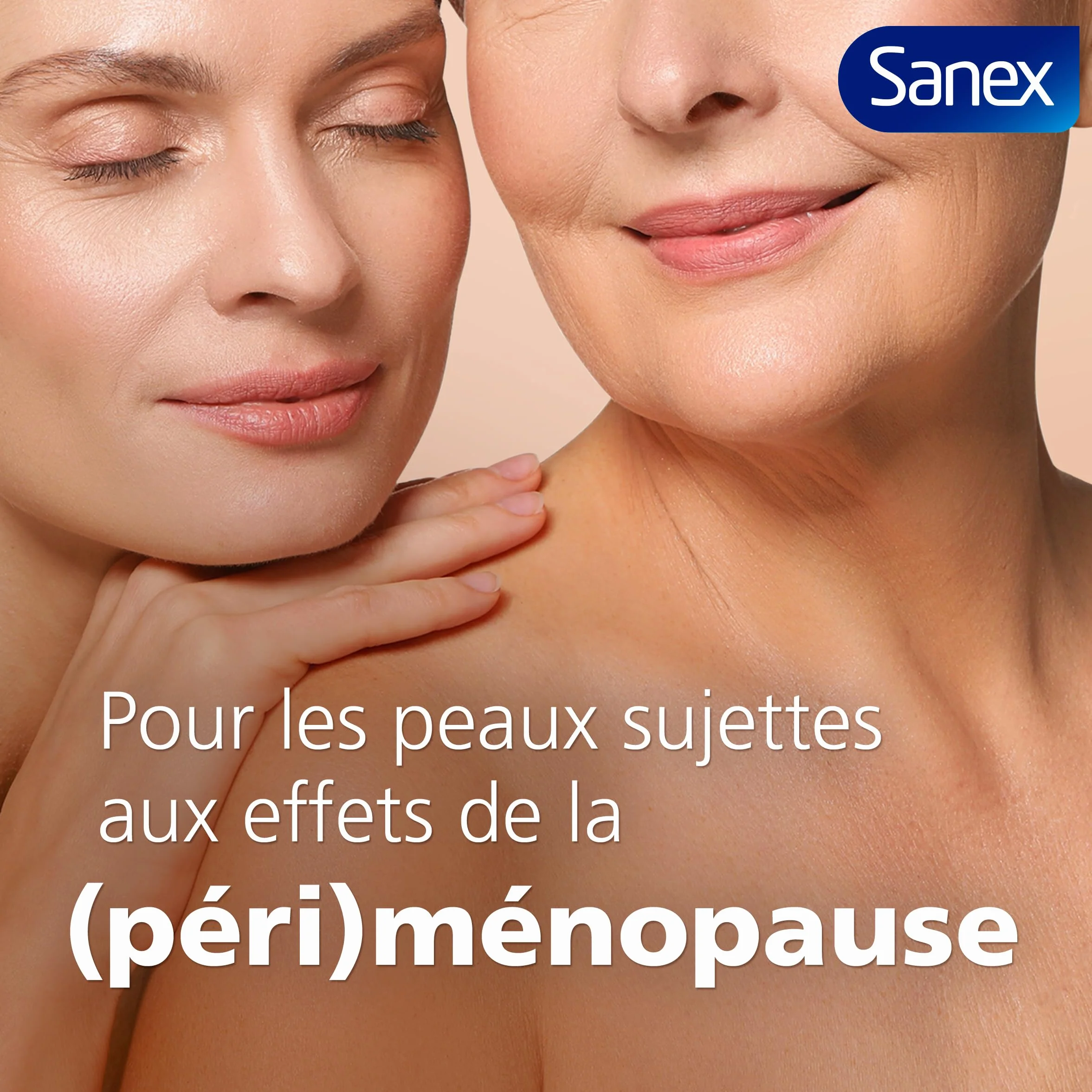 SANEX Crème de Douche Derma Ménopause Gel Douche Peaux Périménopause Ménopause Hydratation 24h Réduction Tiraillements Lipides Acide Hyaluronique 425ml