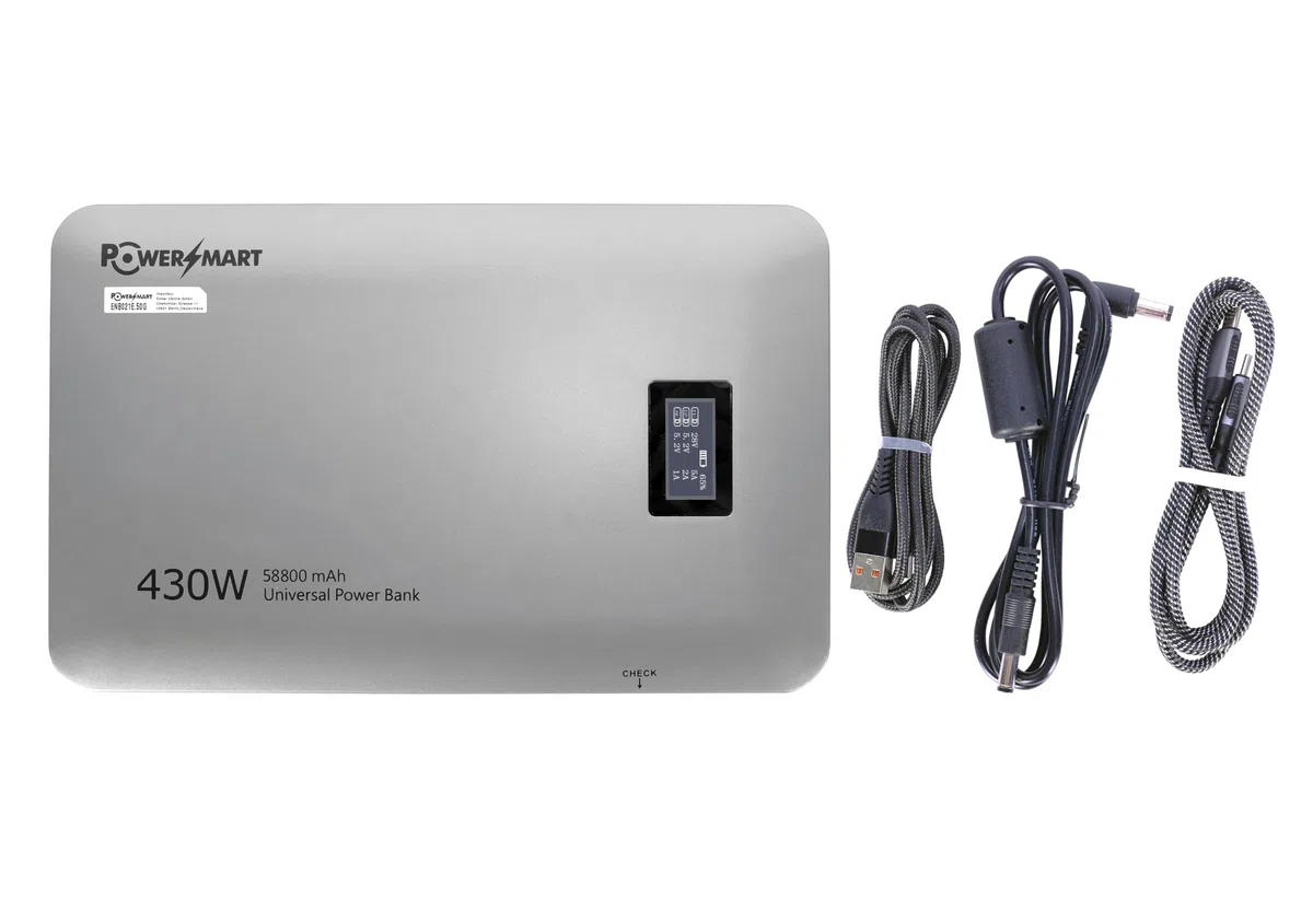 PowerSmart Batterie externe 58800 mAh 430 W pour ordinateur portable, ordinateur portable, MacBook, plage de sortie commutable
