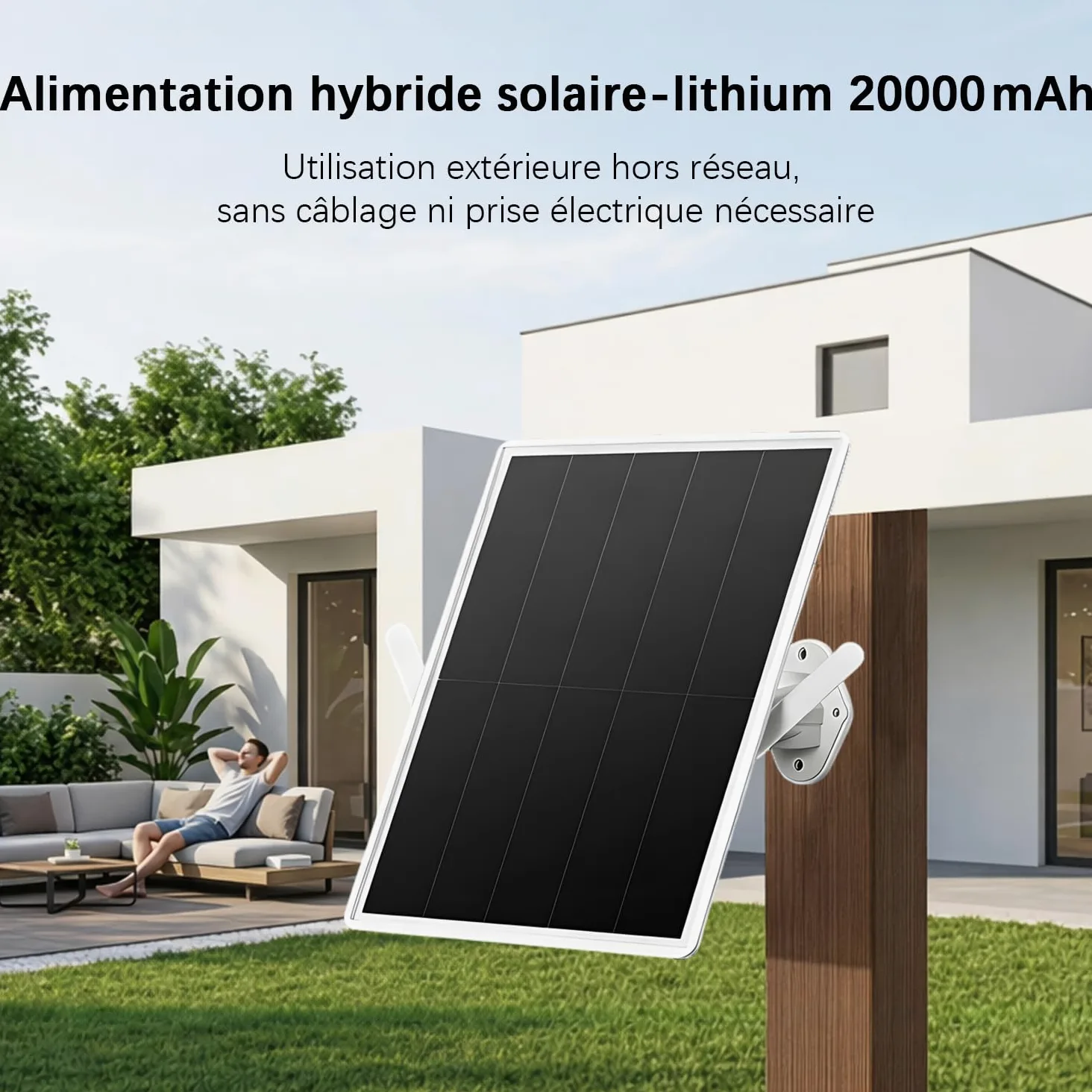Répéteur Solaire d'extérieur résistant aux intempéries, amplificateur de Signal Internet sans Fil 2,4 GHz avec énergie Solaire + Batterie de 20000 mAh, Pas de Zones mortes WiFi pour la